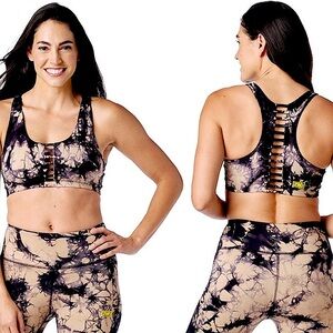 Zumba Sport Bra Black Tie Dye NEW NWT